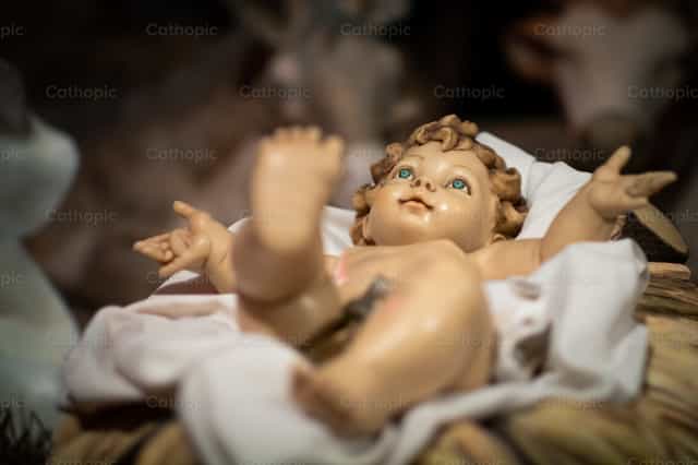 Baby Jezus - Kerstmis - Katholieke stockfoto's