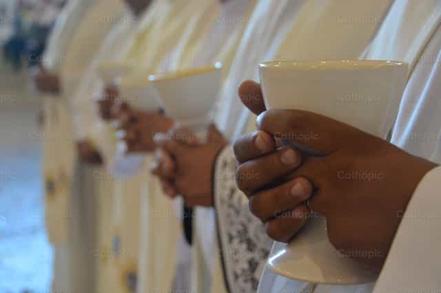 Moment of the Eucharist - Catholic stock images