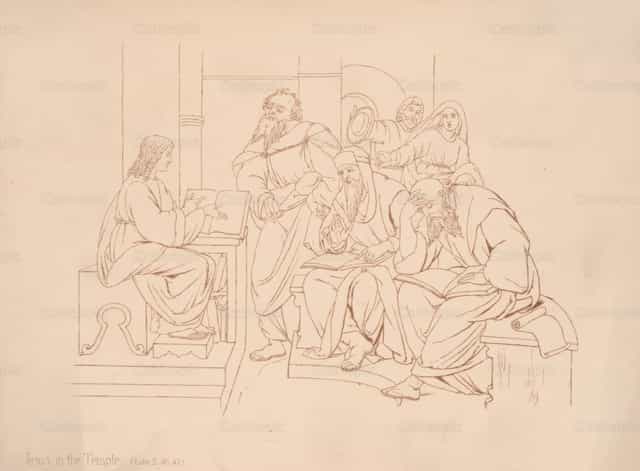 Si Hesus sa Templo - Mga Catholic stock image - Larawan ni Restored Christian Art