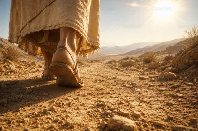Seguendo le orme di Gesù - Immagini stock cattoliche - Foto di Irene Maciá Doménech