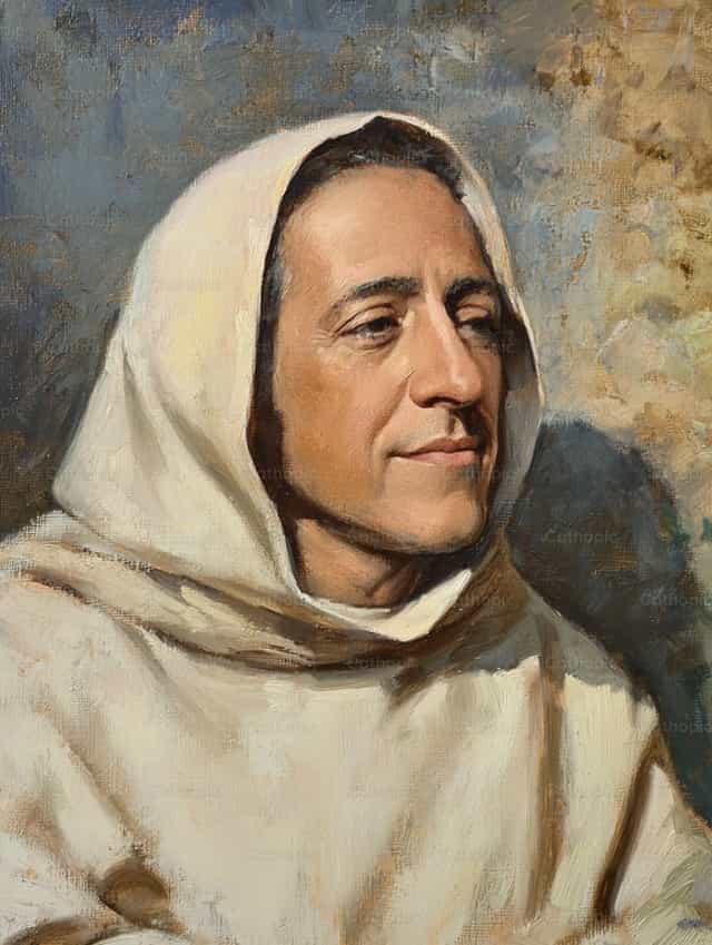 San Rafael Arnaiz Barón - Olio su tela - Immagini stock cattoliche