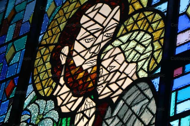 Vitraux de San Jose - Images catholiques de stock