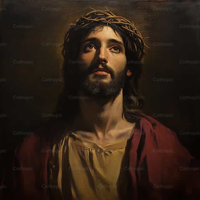 Jesus com a coroa de espinhos - Imagens católicas de stock - Foto de Carolina BR