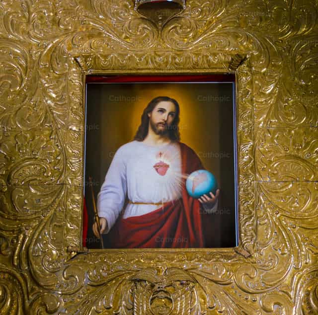 Cuadro del Sagrado Corazón de Jesús - Banco de imágenes católicas - Fotografía por Javier Bastidas