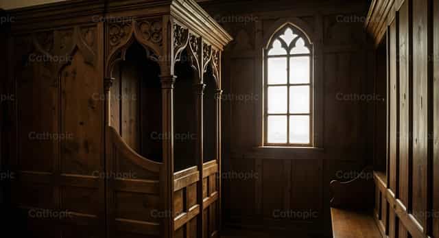 Luz no Confessionário - Imagens católicas de stock - Foto de Noemí Márquez