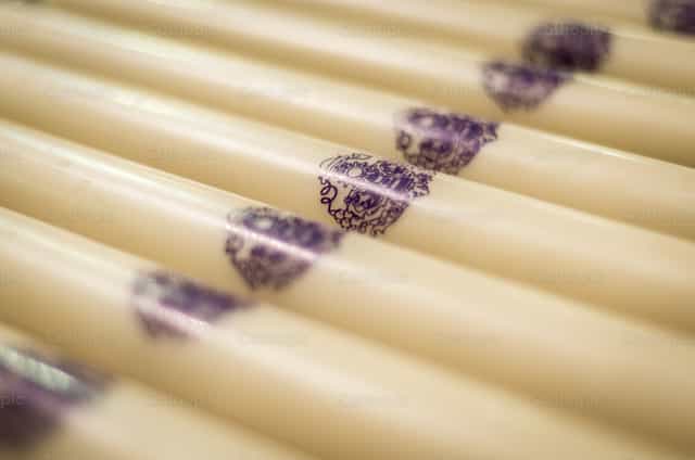 Brotherhood candles during Holy Week - Catholic stock images