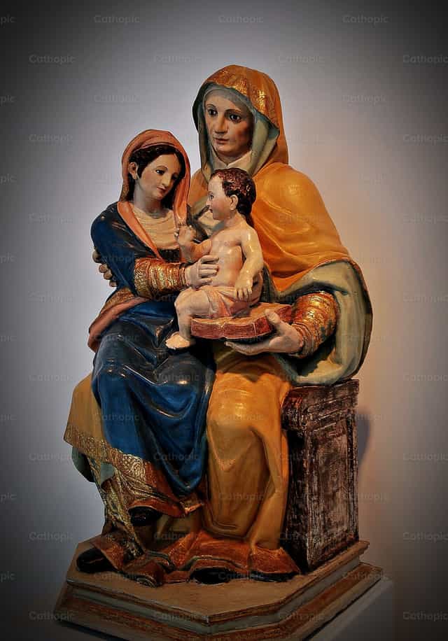 Sainte Anne, Sainte Marie et l’Enfant Jésus - Images catholiques de stock