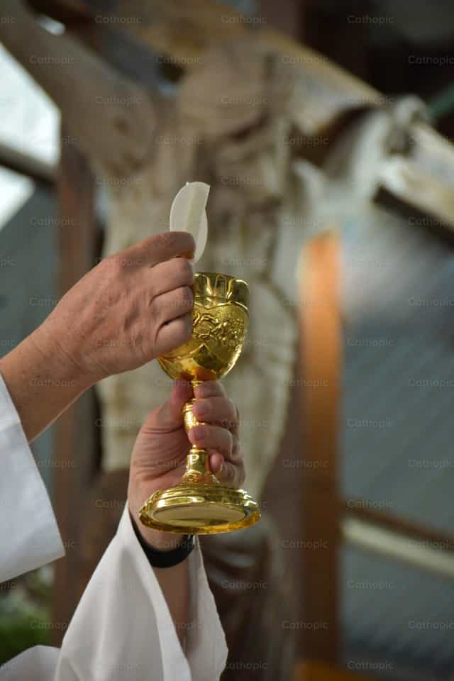 O Corpo e o Sangue de Cristo - Imagens católicas de stock