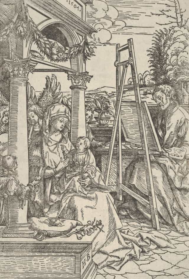 San Lucas pintando a la Virgen - Banco de imágenes católicas