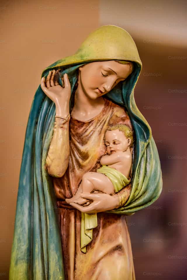 La Vierge Marie et l’Enfant Jésus - Images catholiques de stock