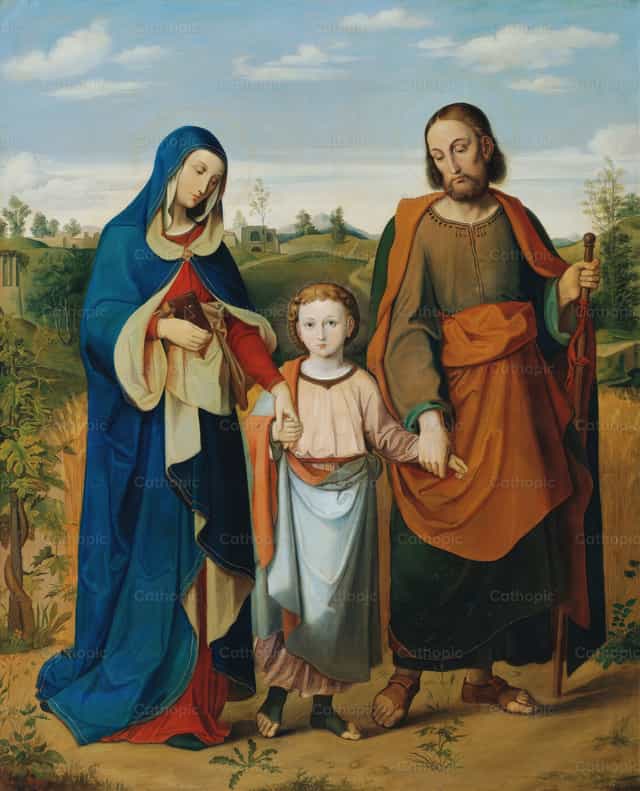 A Szent Család hazafelé a templomból - Katolikus stockképek - Fotó: Restored Christian Art
