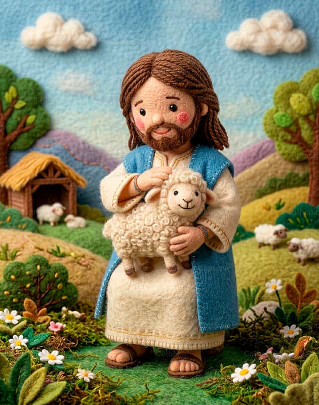 Jesus é o Bom Pastor - Imagens católicas de stock - Foto de Clina CG