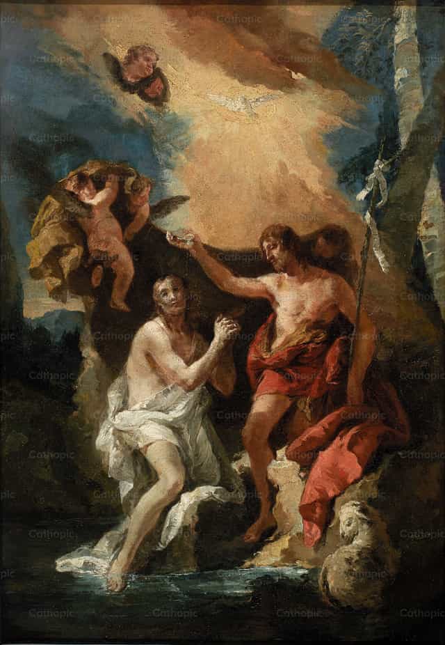 Battesimo di Cristo - Immagini stock cattoliche