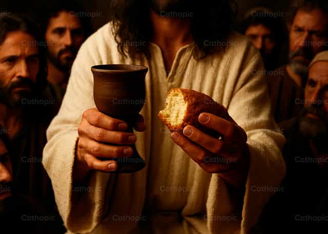Le pain et le vin - Images catholiques de stock - Photo de Ronald Sandino