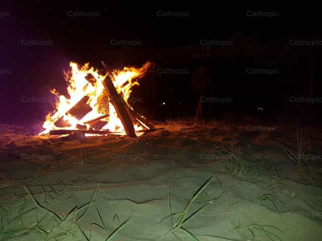 Bonfire at night - Catholic stock images