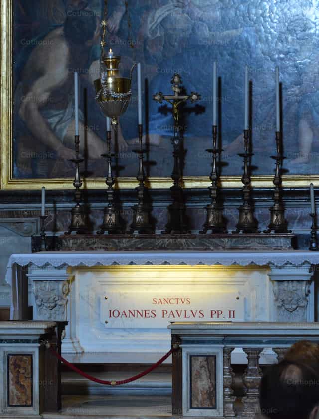 Libingan ni San Juan Pablo II sa Kapilya - Mga Catholic stock image