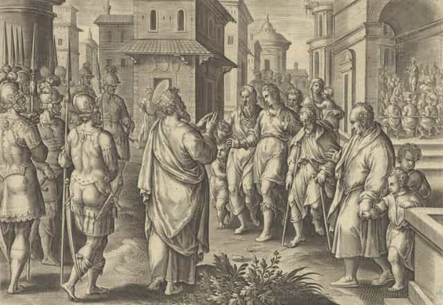 Sint-Paulus predikt in Rome - Katholieke stockfoto's