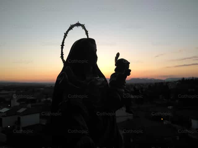 Silweta ng Birhen - Mga Catholic stock image