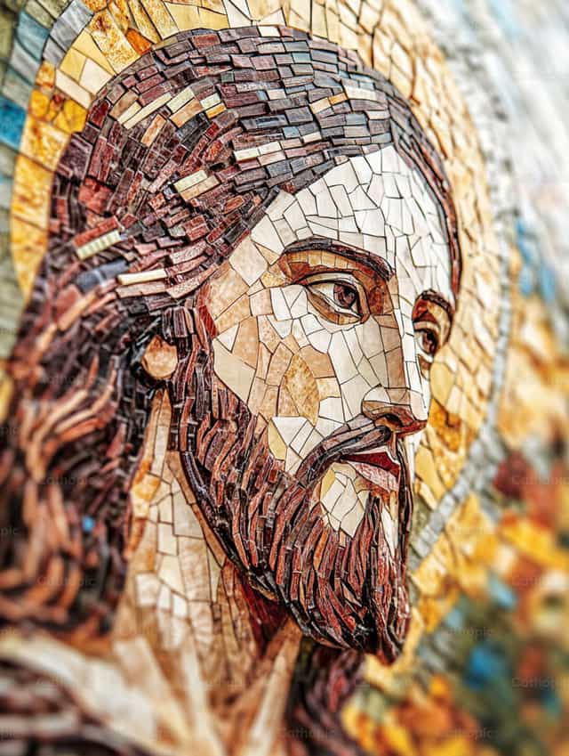 Rosto de Cristo - Mosaico - Imagens católicas de stock