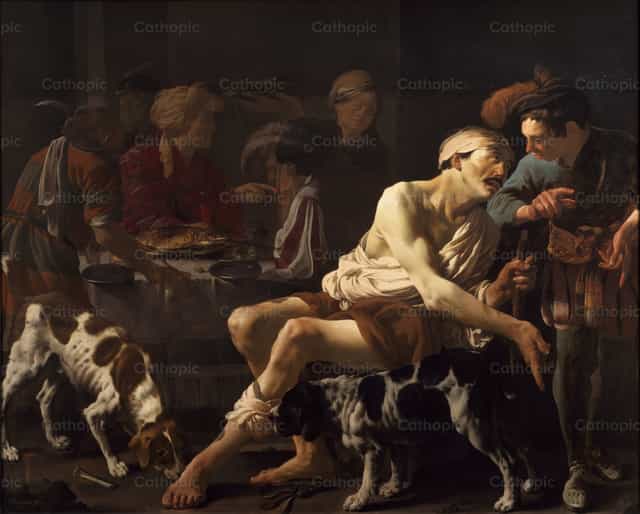 Bogacz i ubogi Łazarz - Katolickie zdjęcia stockowe - Zdjęcie: Restored Christian Art