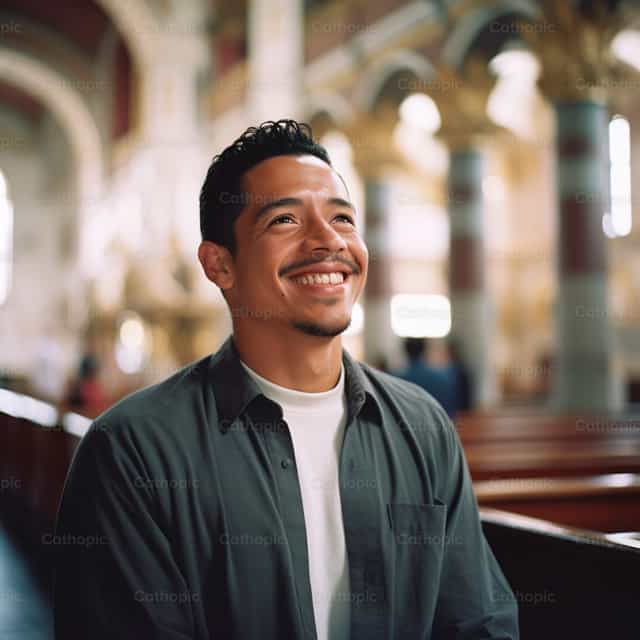 Lalaking nasa Misa - Mga Catholic stock image - Larawan ni Ronald Sandino