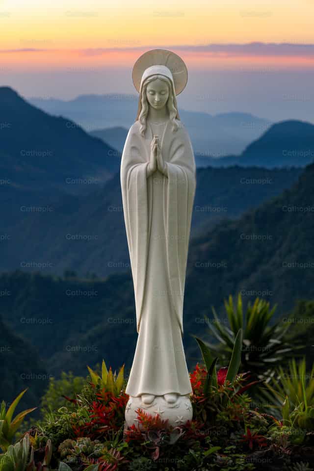 Beeld van de Maagd Maria - Katholieke stockfoto's - Foto door Nicolás Núñez LC