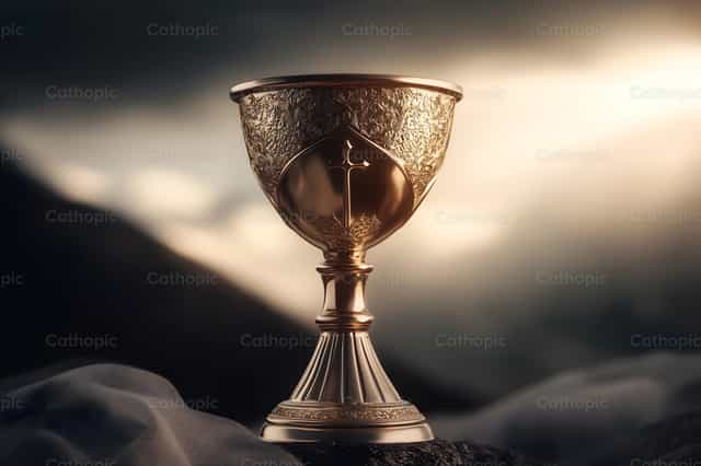 Gouden kelk - Katholieke stockfoto's