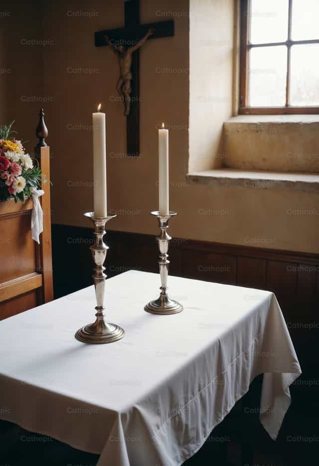Voorbereiding op het gebed - Katholieke stockfoto's