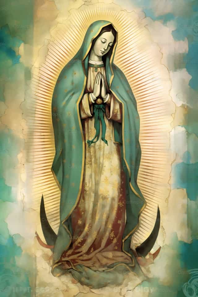 Vierge de Guadalupe - Aquarelle - Images catholiques de stock