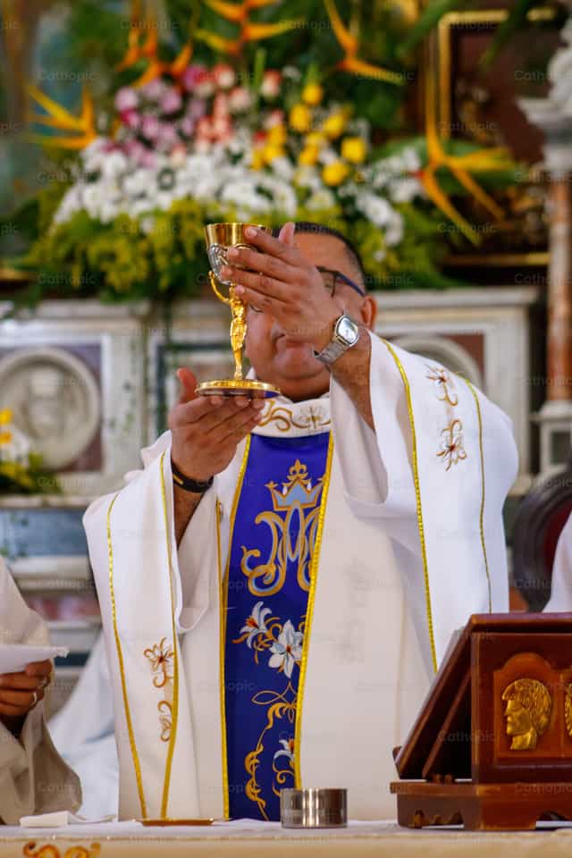 Konsekration des Blutes Christi - Katholische Stockfotos