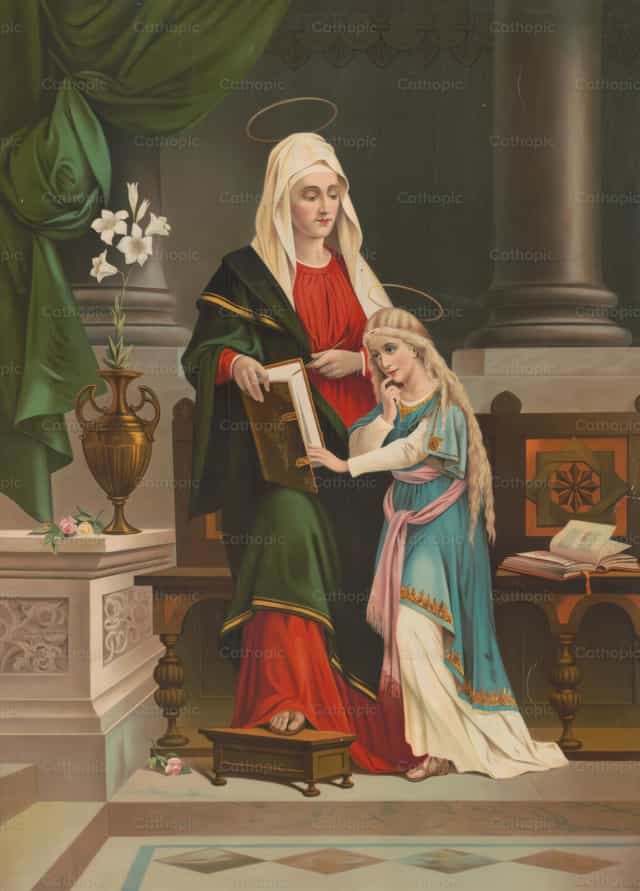 Santa Ana y María - Banco de imágenes católicas - Fotografía por Restored Christian Art