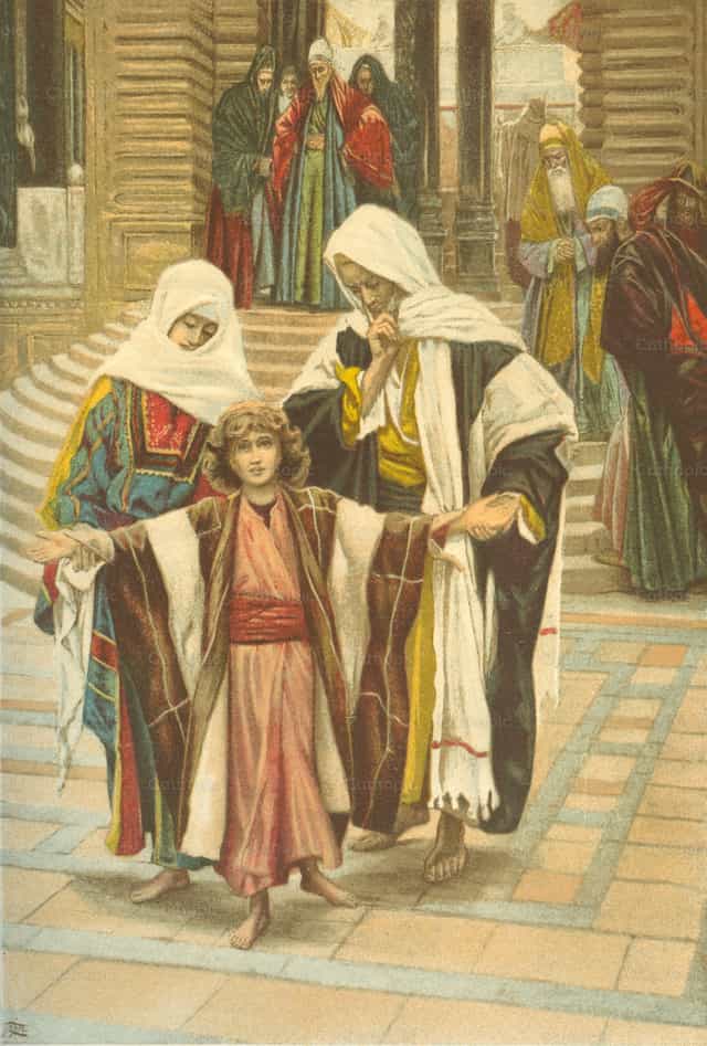 Jezus gevonden in de tempel - Katholieke stockfoto's - Foto door Restored Christian Art
