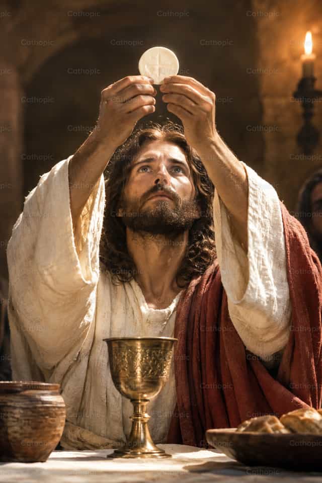 Ustanowienie Eucharystii - Katolickie zdjęcia stockowe