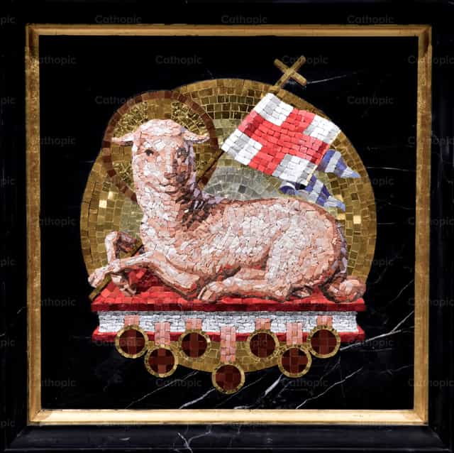 Agnus Dei mozaik - Katolikus stockképek