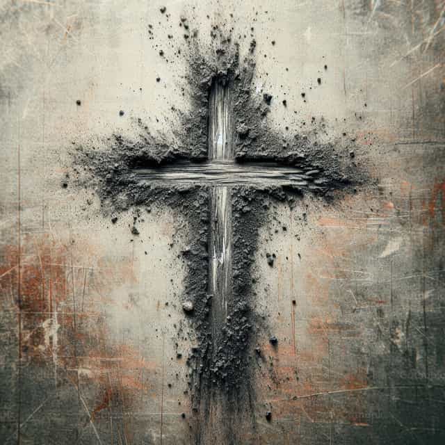 Ash Cross in Lent - Catholic stock images