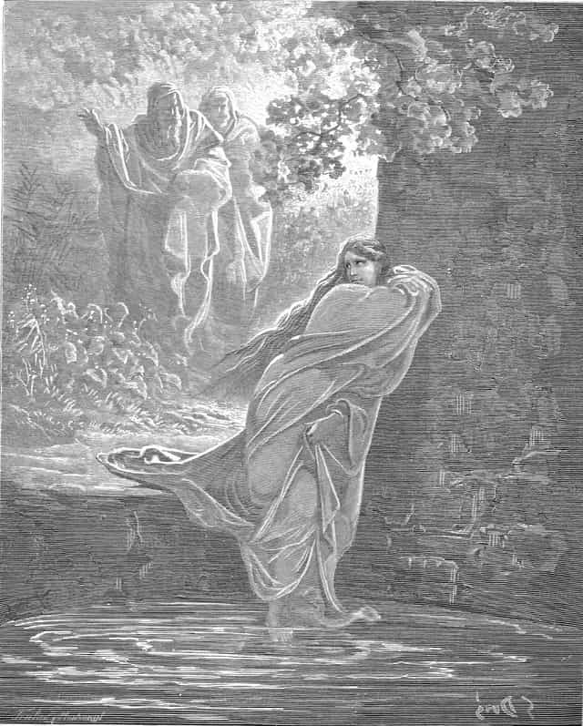 목욕 중의 수산나 - 가톨릭 스톡 이미지 - 사진 제공 Restored Christian Art