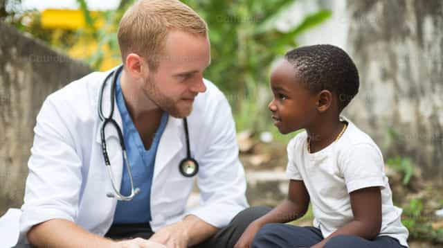 Doktor at pasyente - Mga Catholic stock image