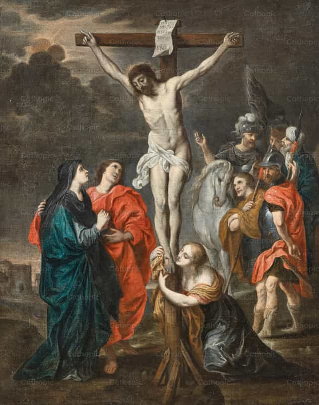 A Crucificação de Cristo - Imagens católicas de stock
