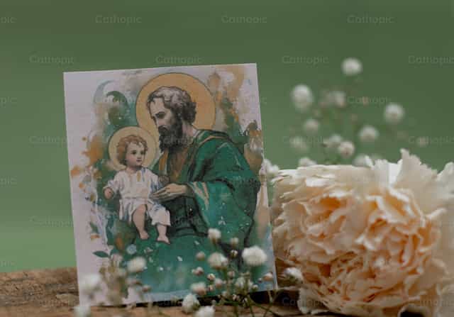 Heilige Jozef met het Kind - Katholieke stockfoto's