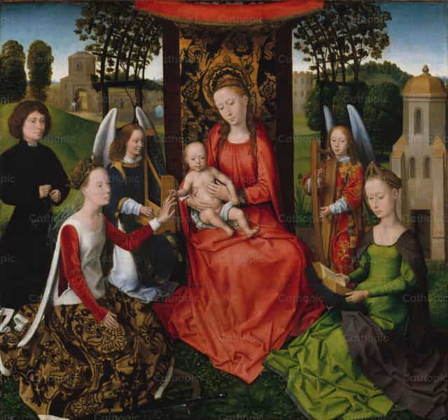 La Virgen y el Niño con las Santas Catalina de Alejandría y Bárbara - Banco de imágenes católicas