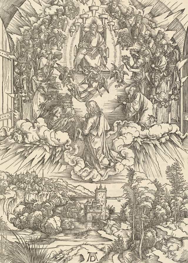 Saint Jean devant Dieu et les anciens - Images catholiques de stock - Photo de Restored Christian Art