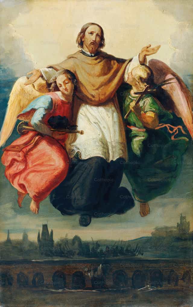 Gloire de saint Jean Népomucène - Images catholiques de stock - Photo de Restored Christian Art