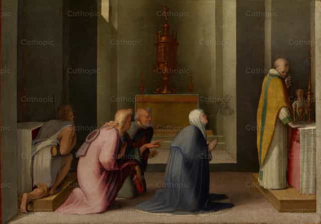 Ang himalang komunyon ni Santa Catalina ng Siena - Mga Catholic stock image - Larawan ni Restored Christian Art