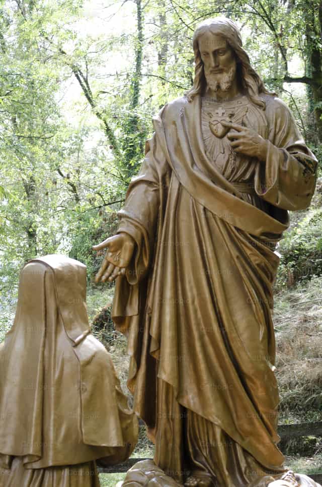Jesus Reveals His Sacred Heart - Catholic stock images