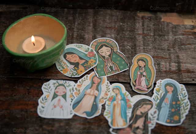 Stickers marianos - Banco de imágenes católicas - Fotografía por Carolina BR