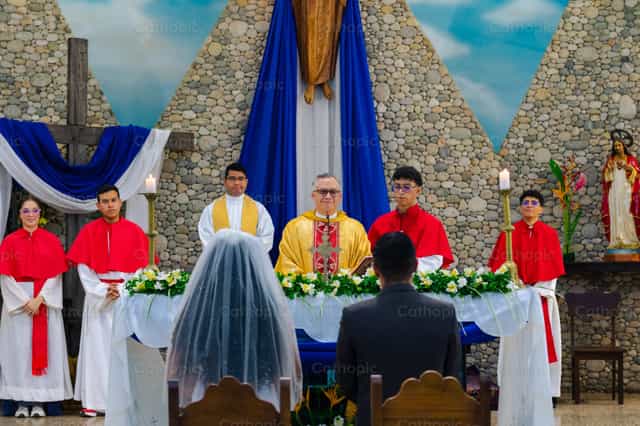 Prière pour les époux - Images catholiques de stock