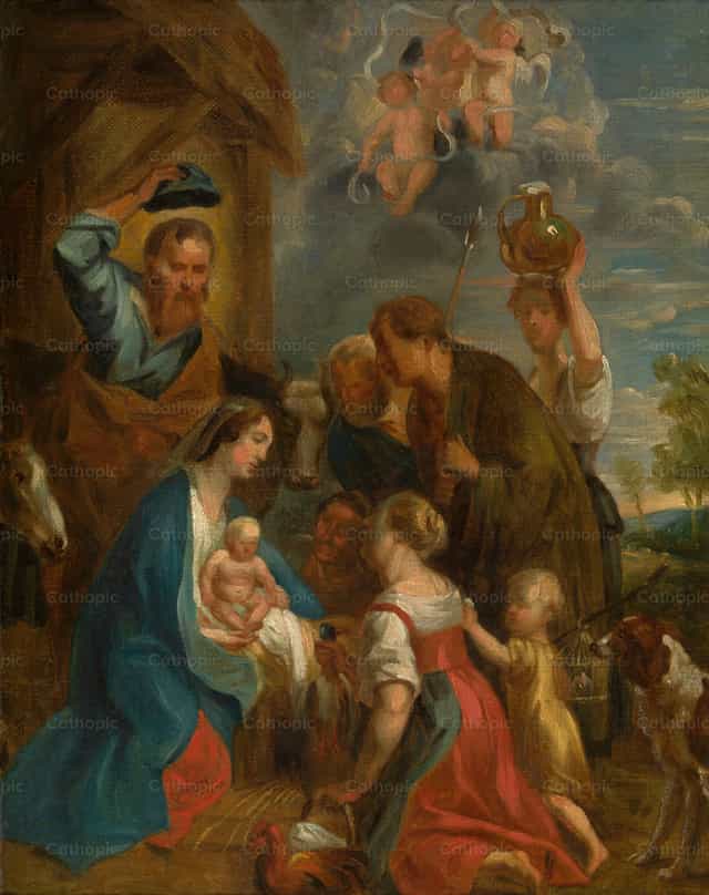 牧羊人的朝拜 - 天主教图库图片 - 摄影： Restored Christian Art
