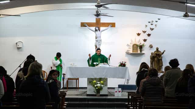 Priest celebrating Mass - Catholic stock images