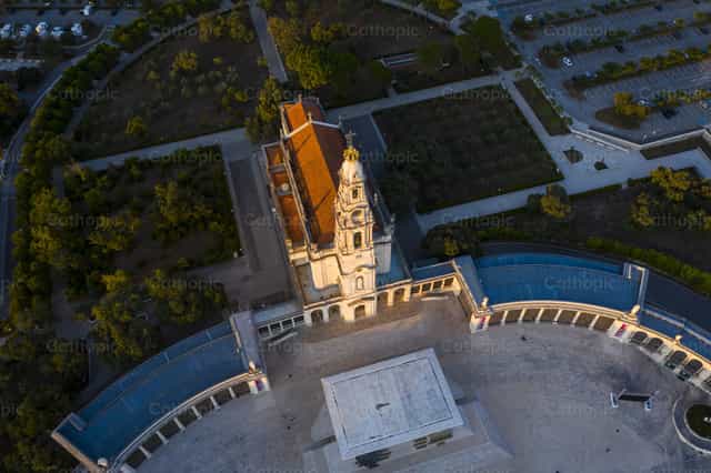 Aerial view of the Sanctuary of Fátima - Catholic stock images