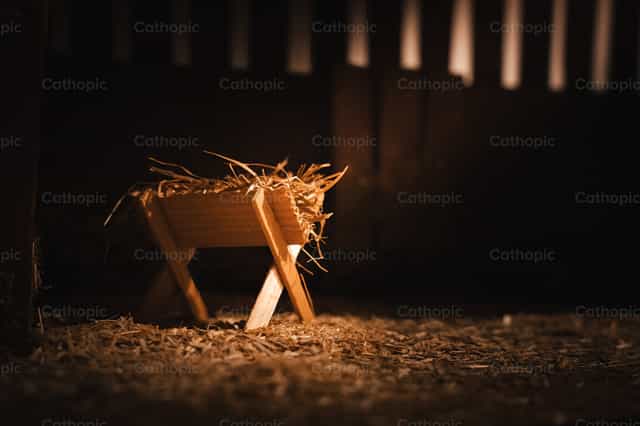 Empty manger - Catholic stock images - Photo by Santiago de la Hoz
